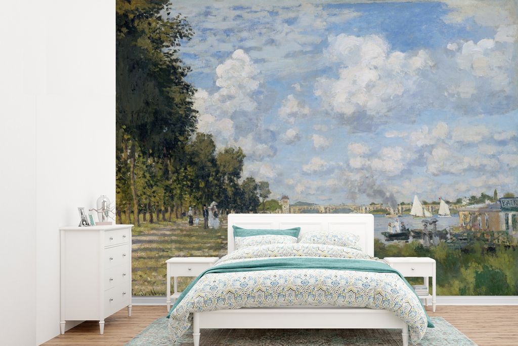 MuchoWow Fototapete für Wohnzimmer oder Schlafzimmer Wandtapete Vinyl Motivtapete Le Bassin d'Argenteuil - Gemälde von Claude Monet - 415x300 c...