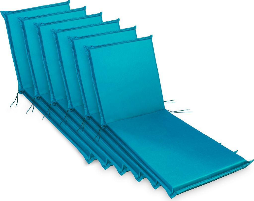 sunnypillow 6 Stück Liegenauflagen 190 x 60 Auflage Polster für Gartenmöbel extra dick 9cm waschbar wasserdicht Polsterauflagen für Gartenliege...