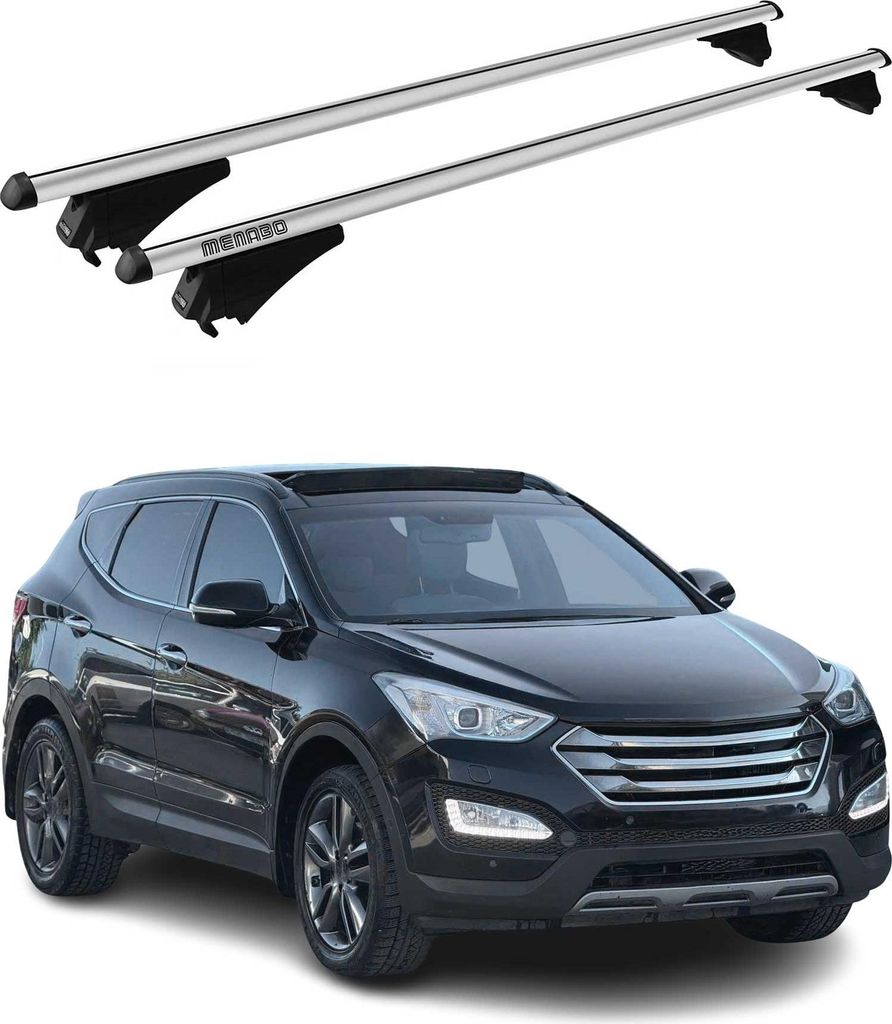 Menabo Dachträger Grundtäger für Hyundai Santa Fe 2012-2018 75kg Alu Silber 2x