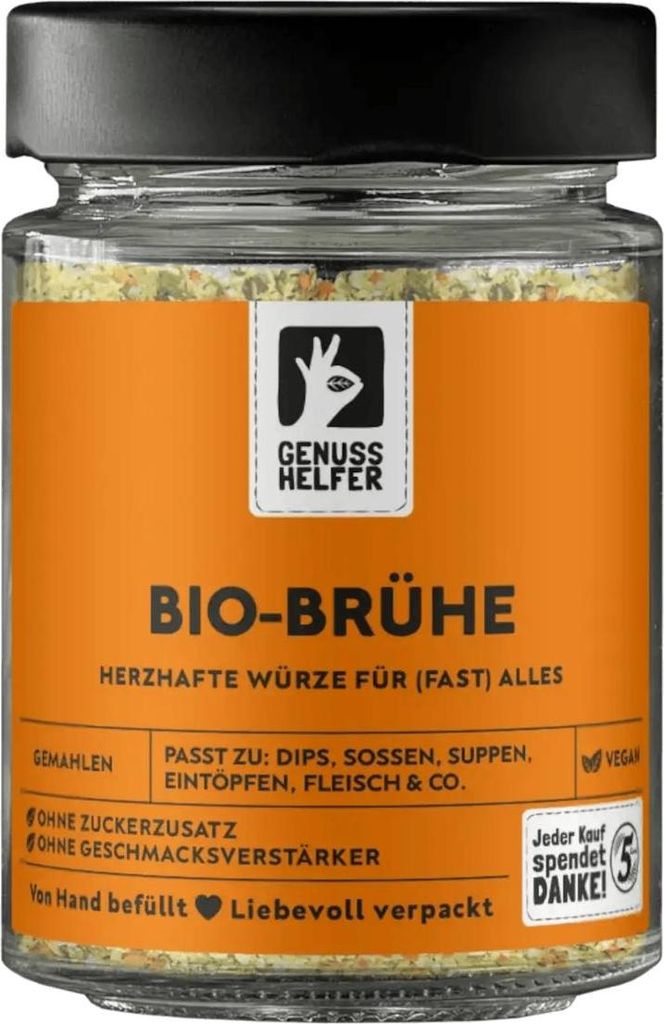 -Brühe, Gemüsebrühe ohne Hefe und Glutamate, Suppenpulver, zum Kochen von Suppen und Saucen