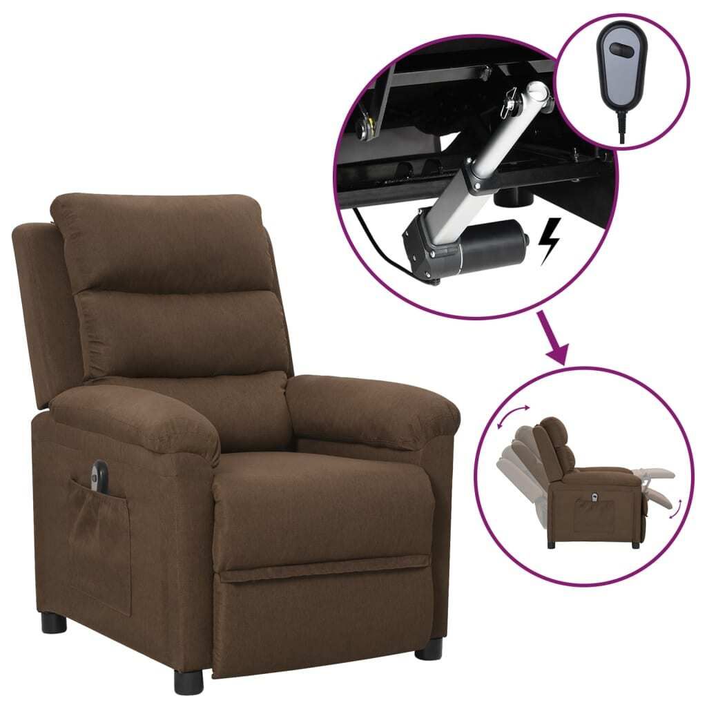 Maison Exclusive - Relaxsessel Elektrisch Braun Stoff