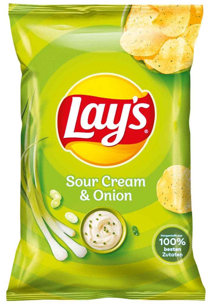 Lay's Sour Creme & Onion 150g Produktbild  KI-generiertes Bild