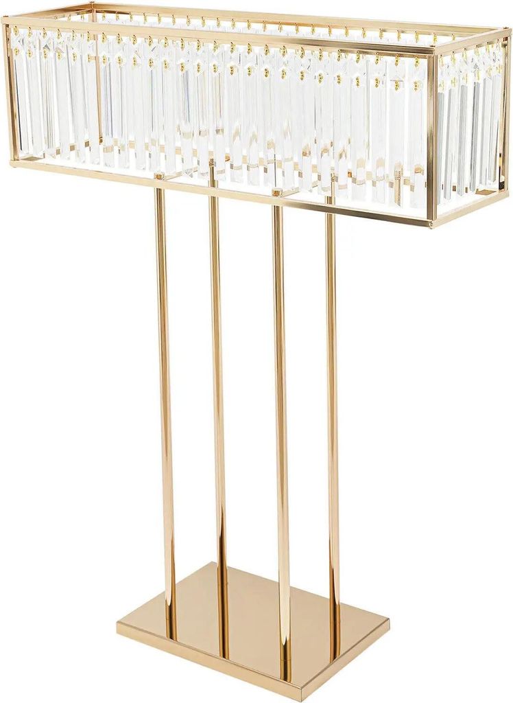 Kristall Blumenständer - Hochzeits-Centerpiece - Höhe 90 cm - Hängende Prismen - Für Tisch/Boden - Eisen und Kristall - Gold