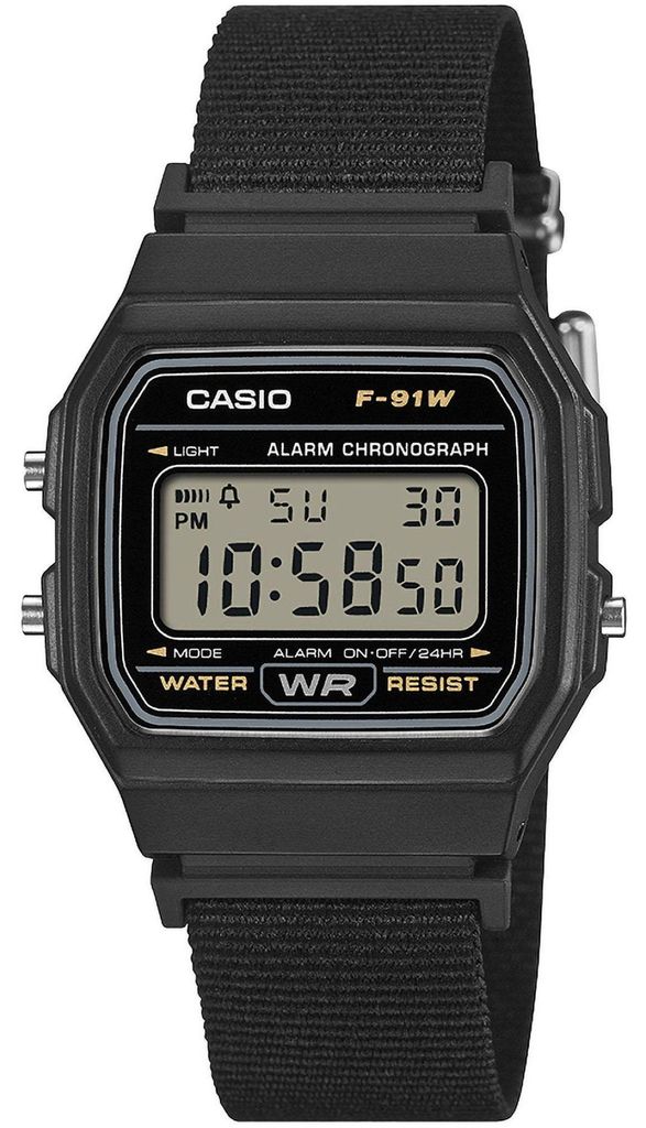 Casio Armbanduhr F-91WF-1AEF digital mit Textilarmband Produktbild 