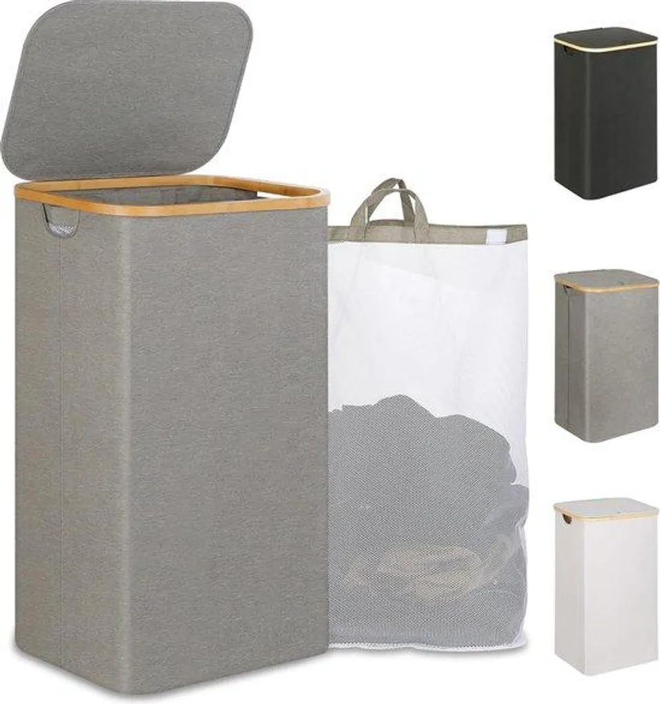 Fini le désordre avec ce panier à linge 110L à couvercle pratique - 2