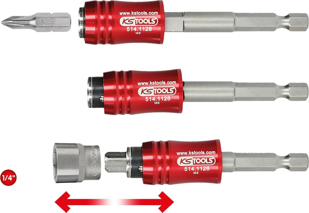 KS Tools 1/4" 2in1 porta bit a cambio rapido Immagine del prodotto 