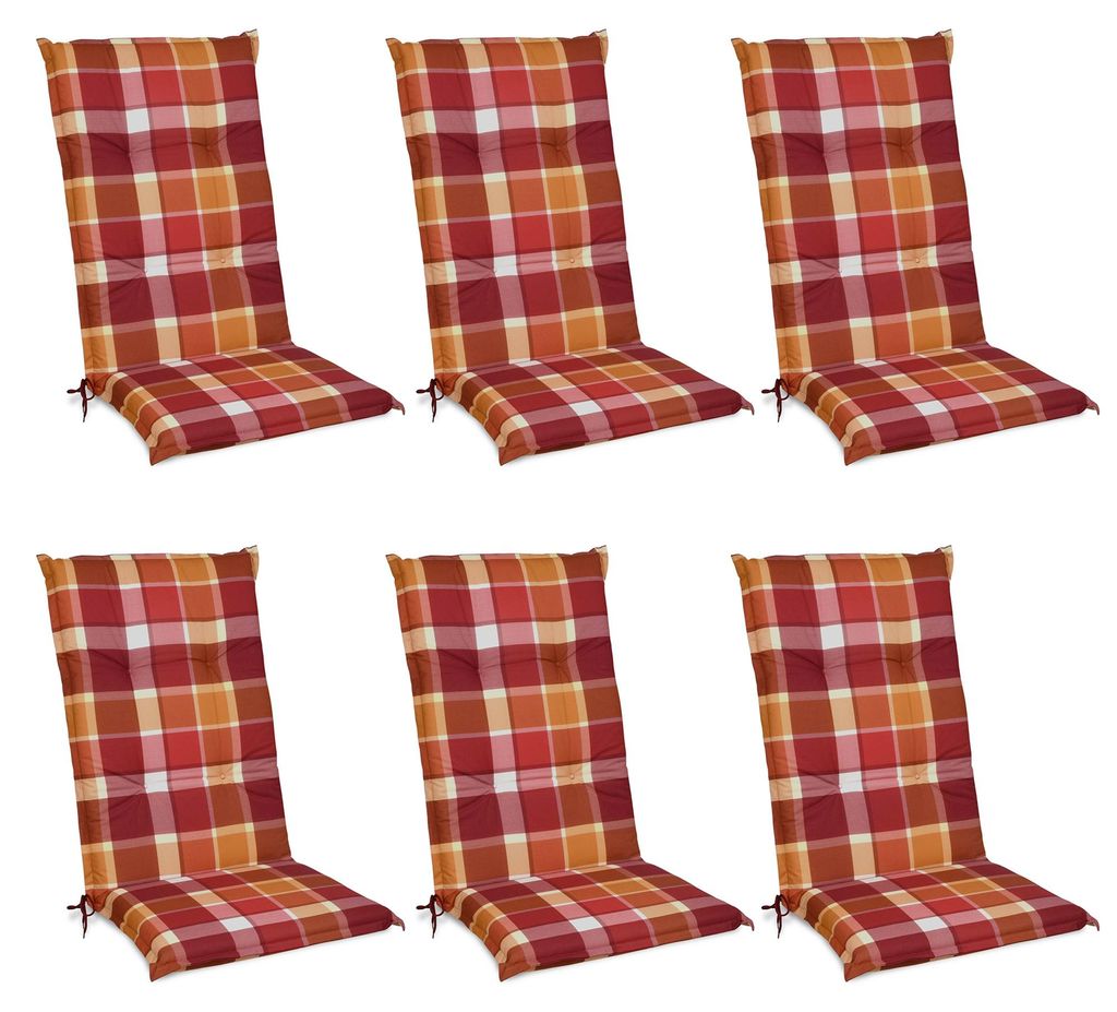 Beautissu Set di 6 cuscini per sedie con schienale alto Immagine del prodotto 