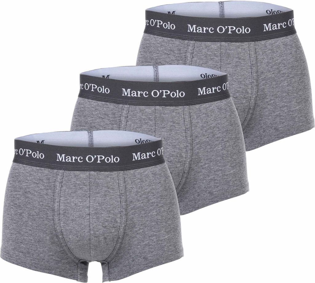Marc O Polo Herren Boxer Shorts, 3er Pack - Trunks, Organic Baumwolle, Stretch Grau 2XL