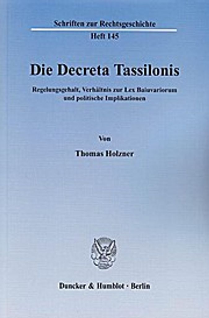 Die Decreta Tassilonis