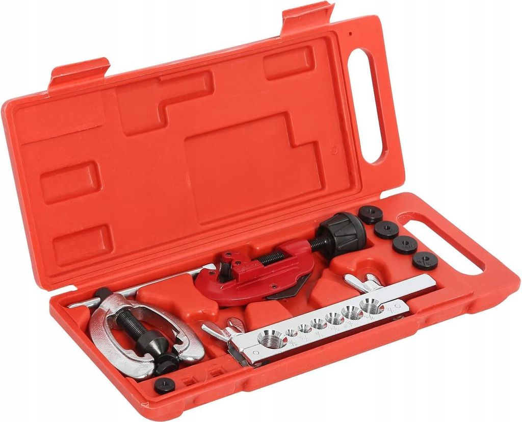 KRAFT&DELE | Bördelgerät für Bremsleitung Set, 7.6m Bremsleitung Ø 4.75mm Stahl im Set, mit 16 Verschraubungen und 4 Verbinder, Biegezange
