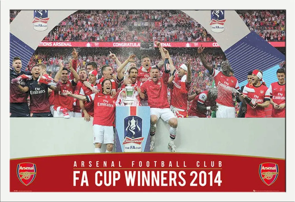 Décoration Murale Arsenal FA Cup 2014 : Cadeau Idéal pour Fan de Foot