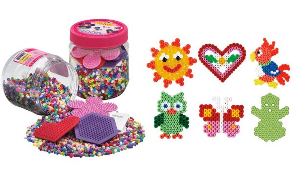 HAMA Dose pink+farbige Platten 4000Stü Produktbild 