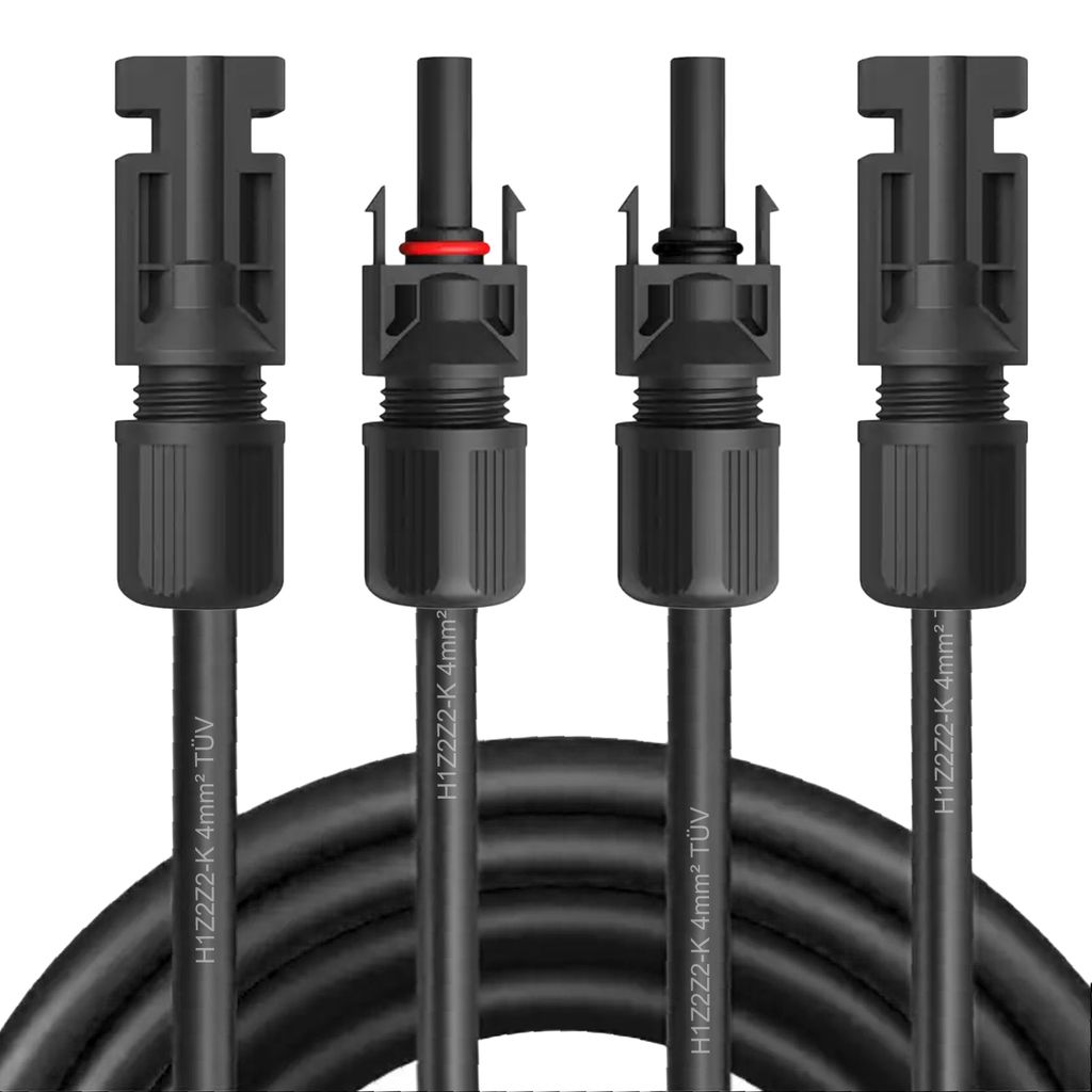 Solar Verlängerungskabel Kabel für Solarmodule Solarkabel mit Stecker 4mm² 6mm²Kabelquerschnitt:4mm²;Länge:2x 40m incl. Stecker
