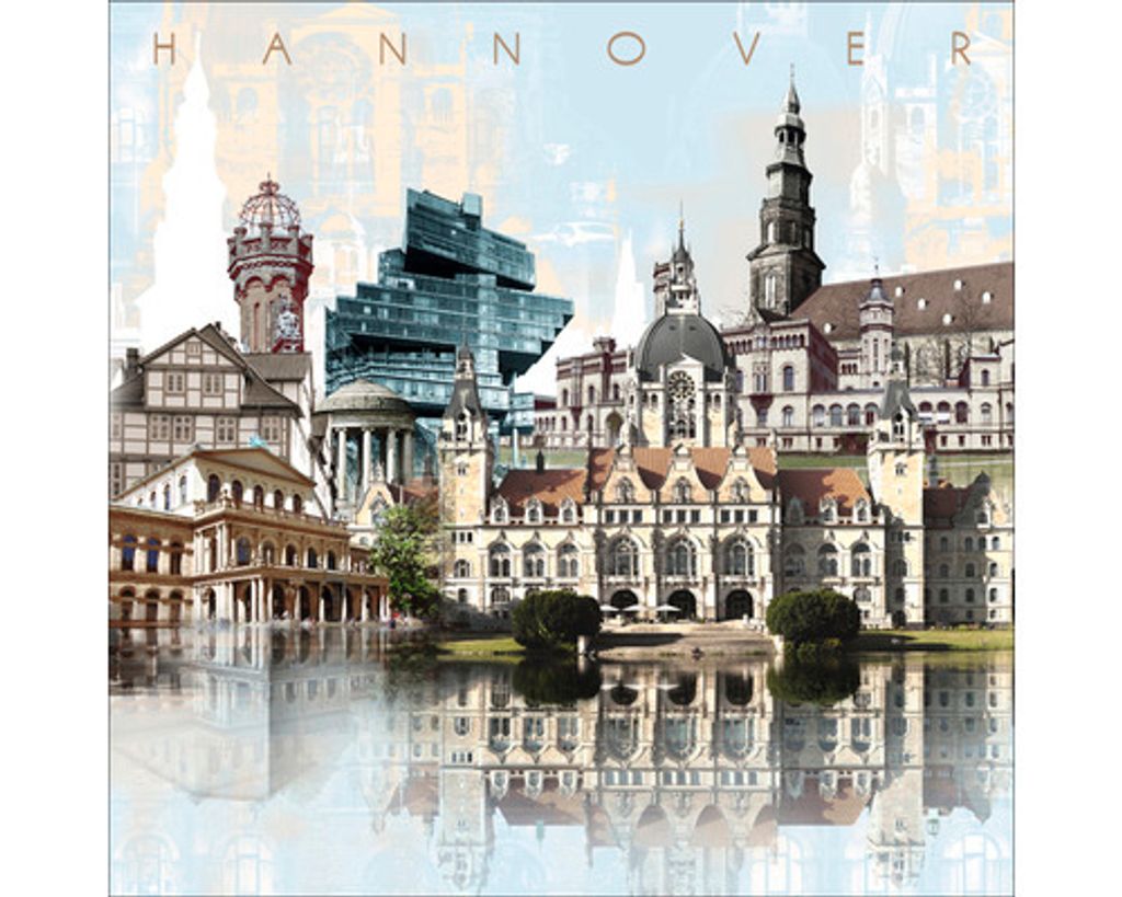 Glasbild Hannover Wahrzeichen IV GLA1568 80x80 cm Produktbild 