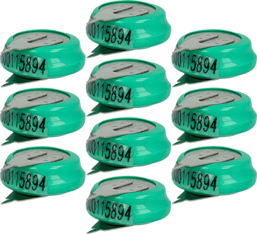 vhbw 10x NiMH Ersatz Knopfzellen-Akku (80 mAh, 1,2 V, NiMH)