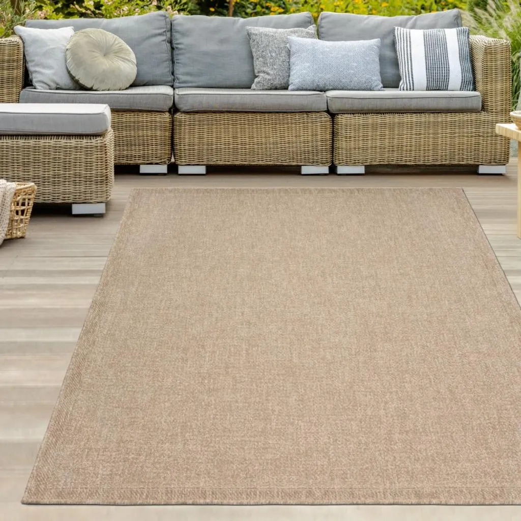 Tapis de Terrasse et Cuisine Style Jute - Décoration Bohème 140 x 200 cm