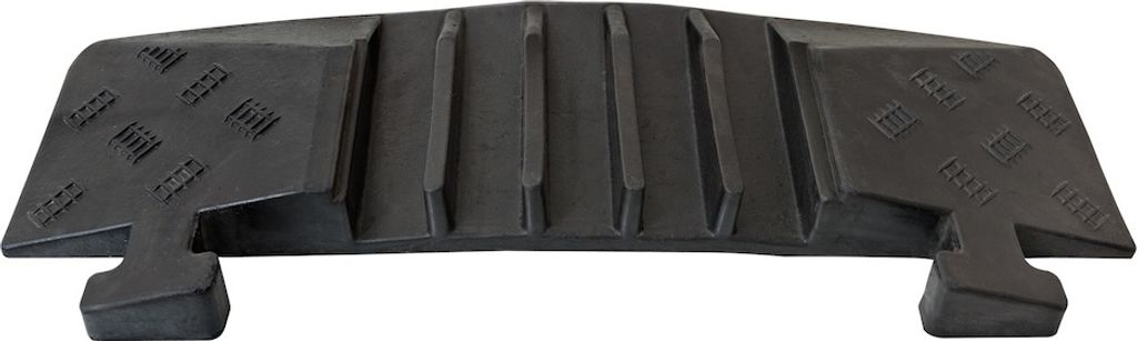 PROREGAL Endstück-Zapfen für Kabelbrücke MEDIUM mit 5 Kanälen aus Hartgummimischung | HxBxT 5x19x59cm | LKW geeignet 8 Tonnen Achsenlast | Schwarz