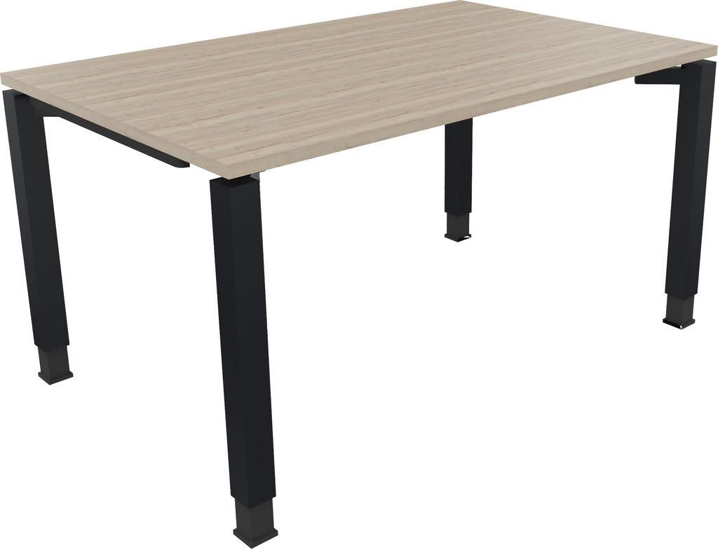 Schreibtisch Vierfuß Quadratrohr B1400xT900xH680-820 an/Eiche Natur