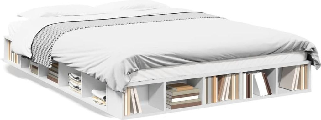 vidaXL Cadre de lit blanc 140x200 cm en bois composite Image du produit 