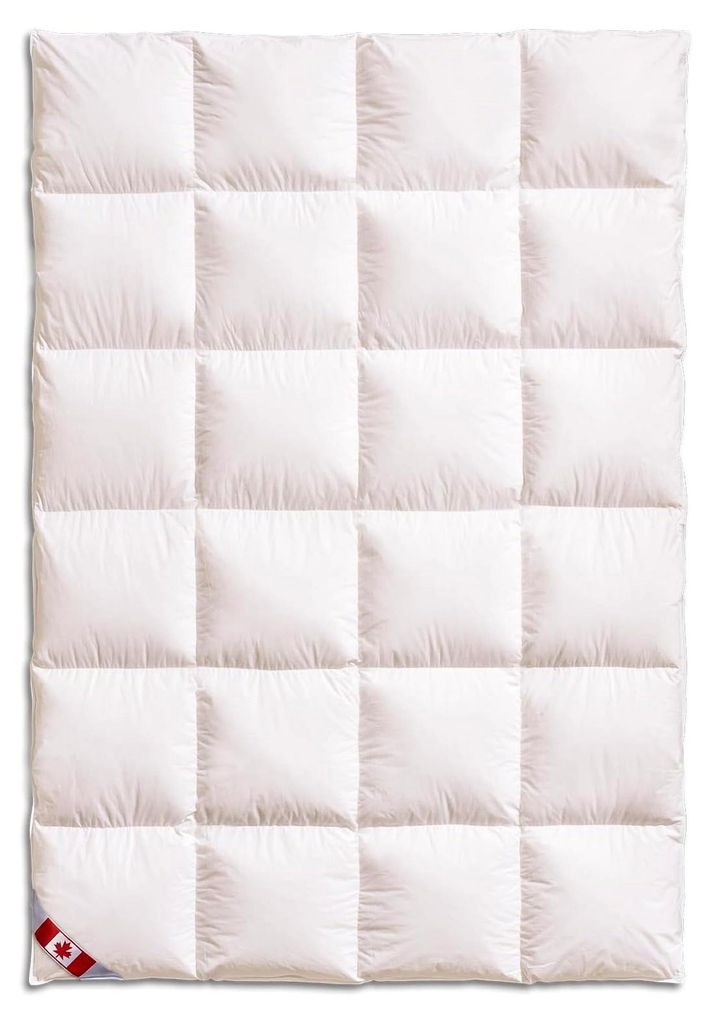 Daunenbettdecke, 4x6 Canada Ultra Warm mit 2,5 cm Steg, 135x200 cm, Füllung: 90% Daunen, 10% Federn, extra warm