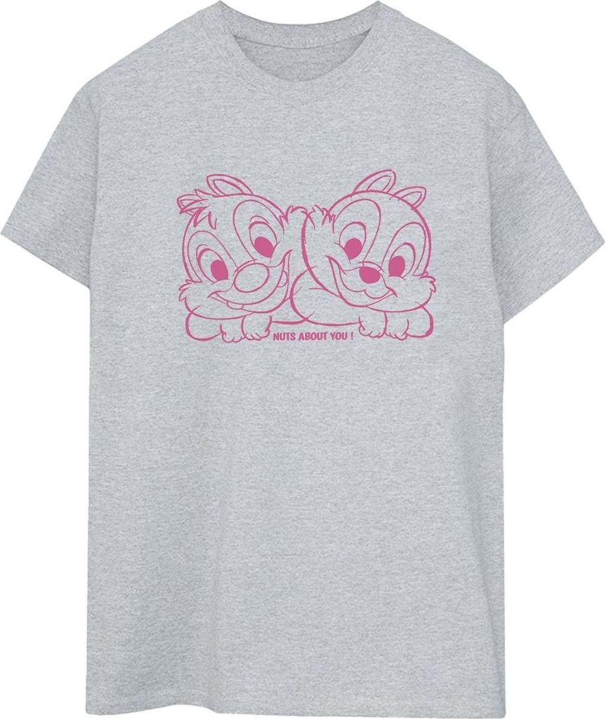 Disney - "Chip 'n' Dale Nuts About You" T-Shirt für Damen BI18718 (S) (Grau)