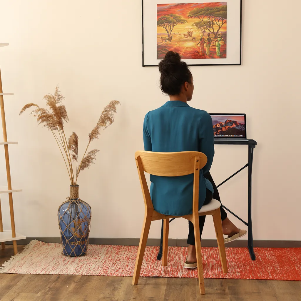 Bureau Gain de Place au Design Scandinave Minimaliste Plateau Blanc - 5