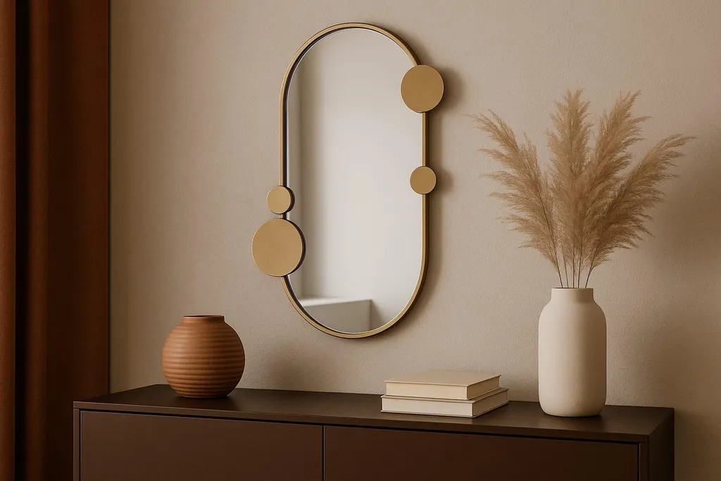 Miroir mural SAANA aux motifs géométriques, format 46 x 76 cm chic