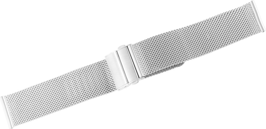 JuwelmaLux Uhrband JL45-10-0117 Milanaise, silberfarben, Faltschließe 18 mm