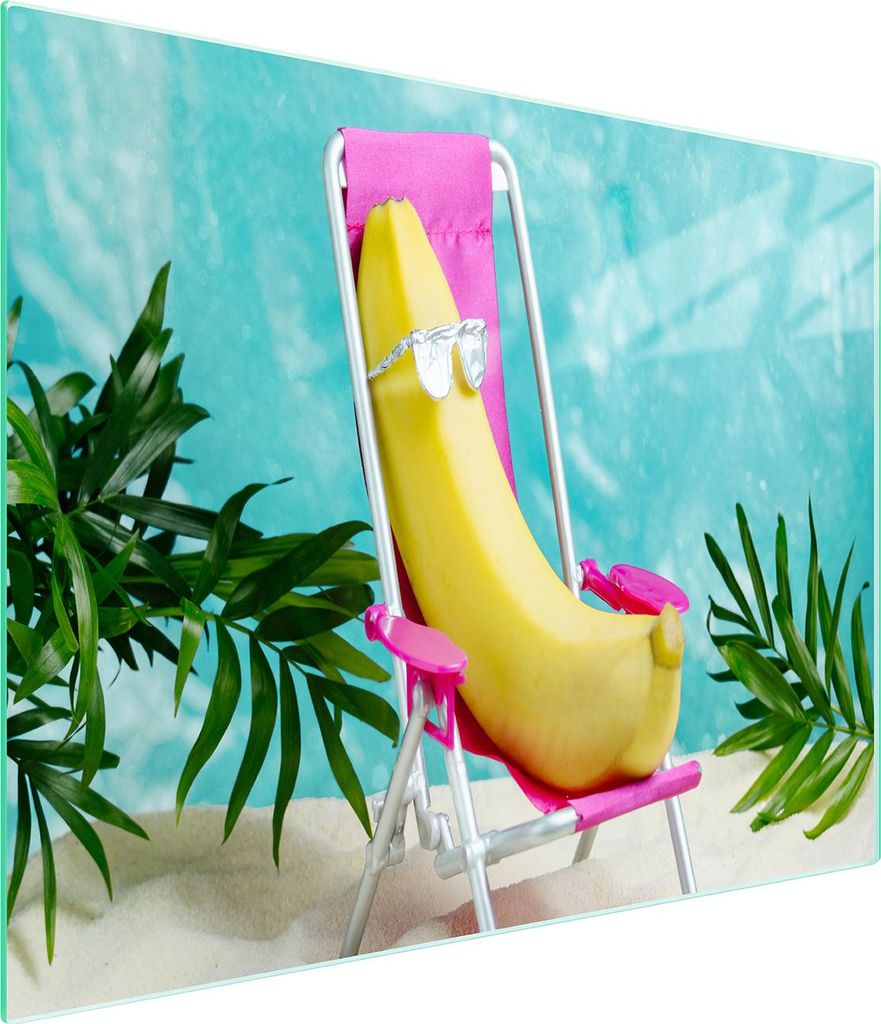 Glasschneidebrett 52x30 Banane
