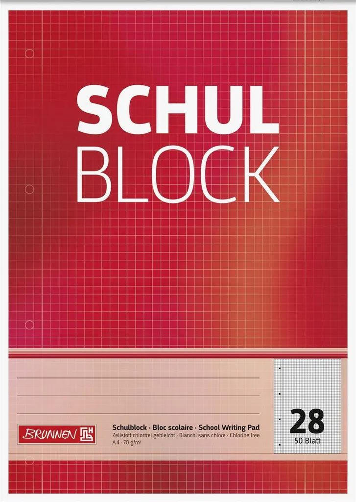 Blocco Scuola Brunnen A4 Linea 28 - 1052528 per Elementari e Medie