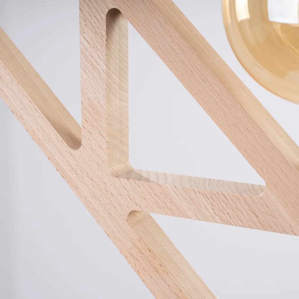 Luminaire bois CARO 145cm format horizontal 15W E27 finition naturelle
