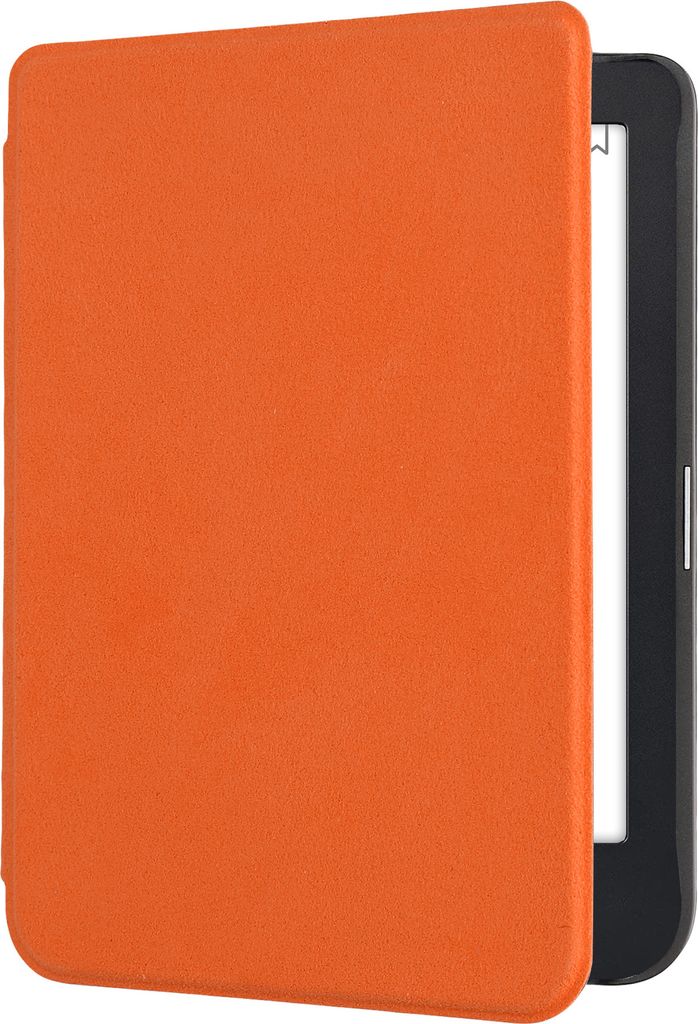 kwmobile Klapphülle kompatibel mit Kobo Clara 2E / Tolino Shine 4 Hülle - Flipcase für den eReader aus Mikrofaser - Orange