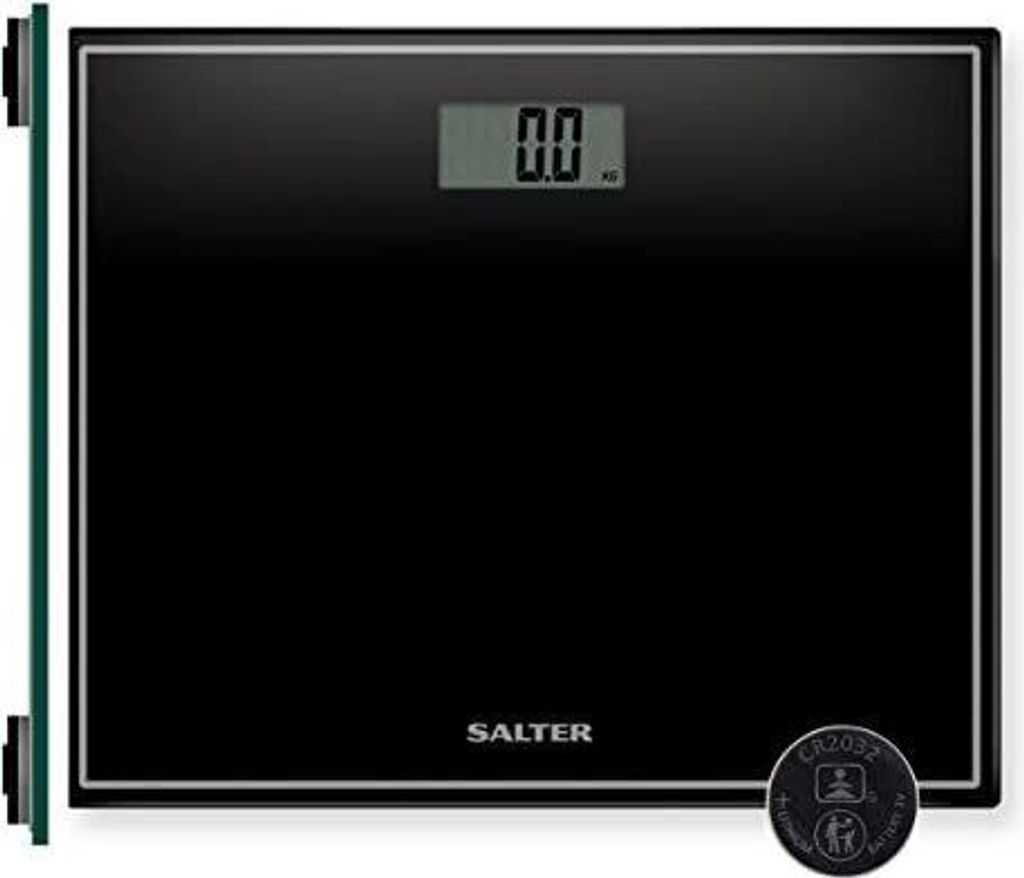 Salter 9207 BK3R, Elektronische Personenwaage, 150 kg, Schwarz, kg, lb, ST, Quadratisch, Gehärtetes Glas