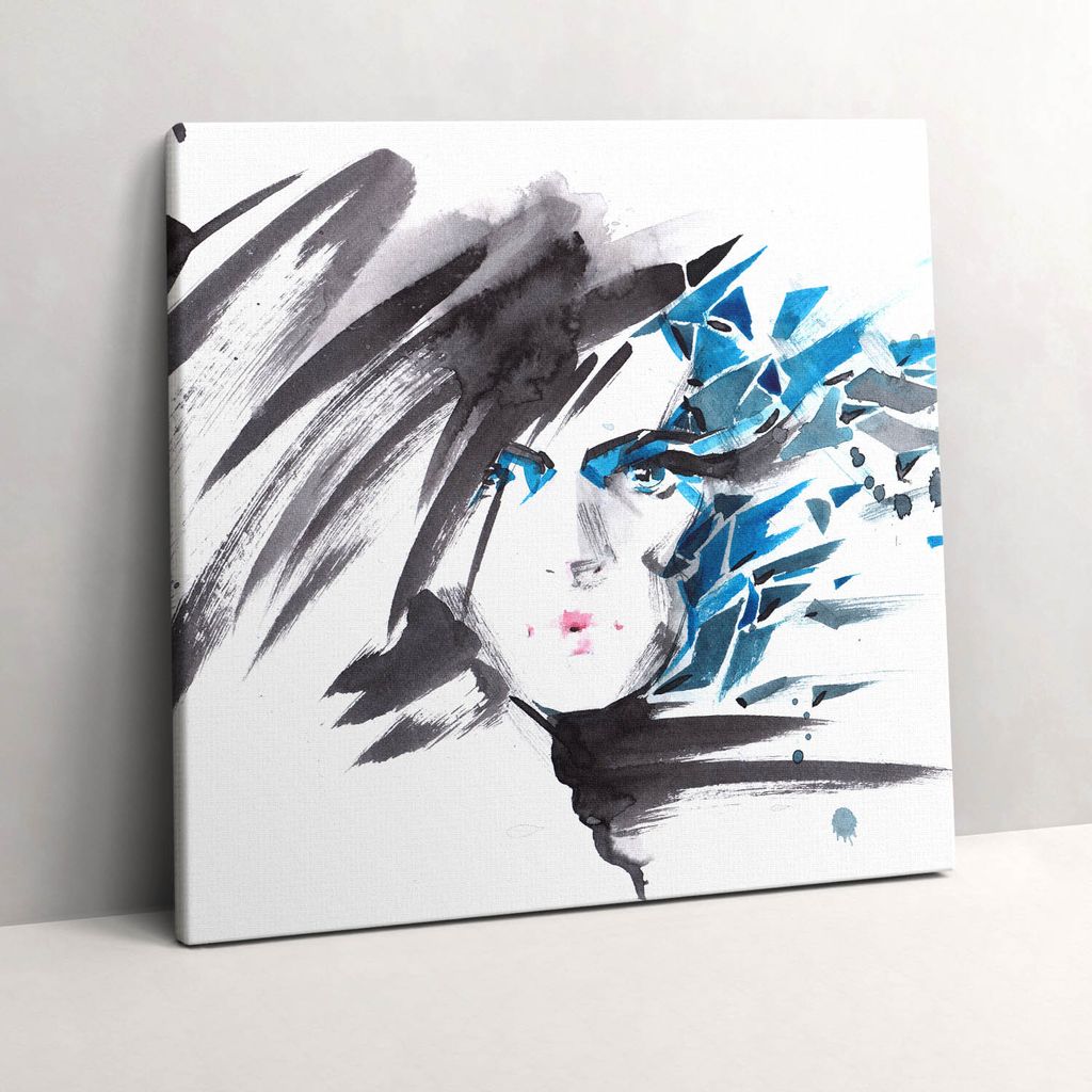 Woman face abstraction – Leinwandbild Wandbild – 60x60 cm – Leinwandbilder – Wandbilder – Schlafzimmer – Flur