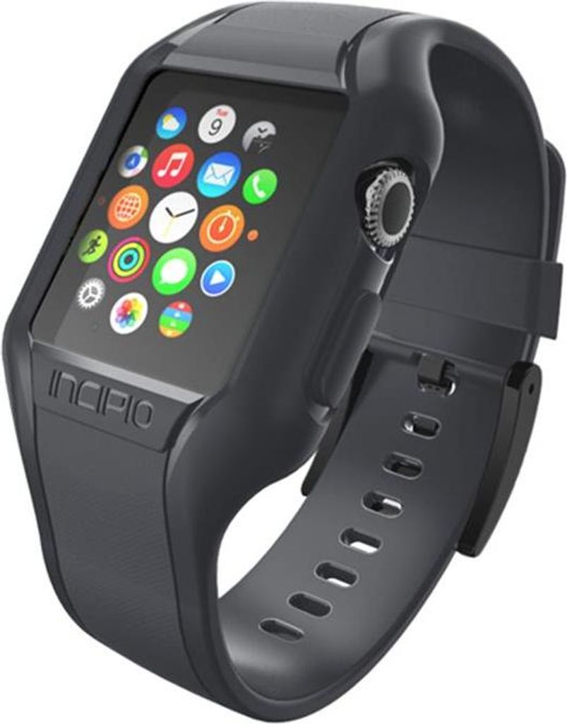 Incipio NGP Strap - Elastisches Armband für Apple Watch, 38/40/41 mm Gehäuse (rauchfarben)