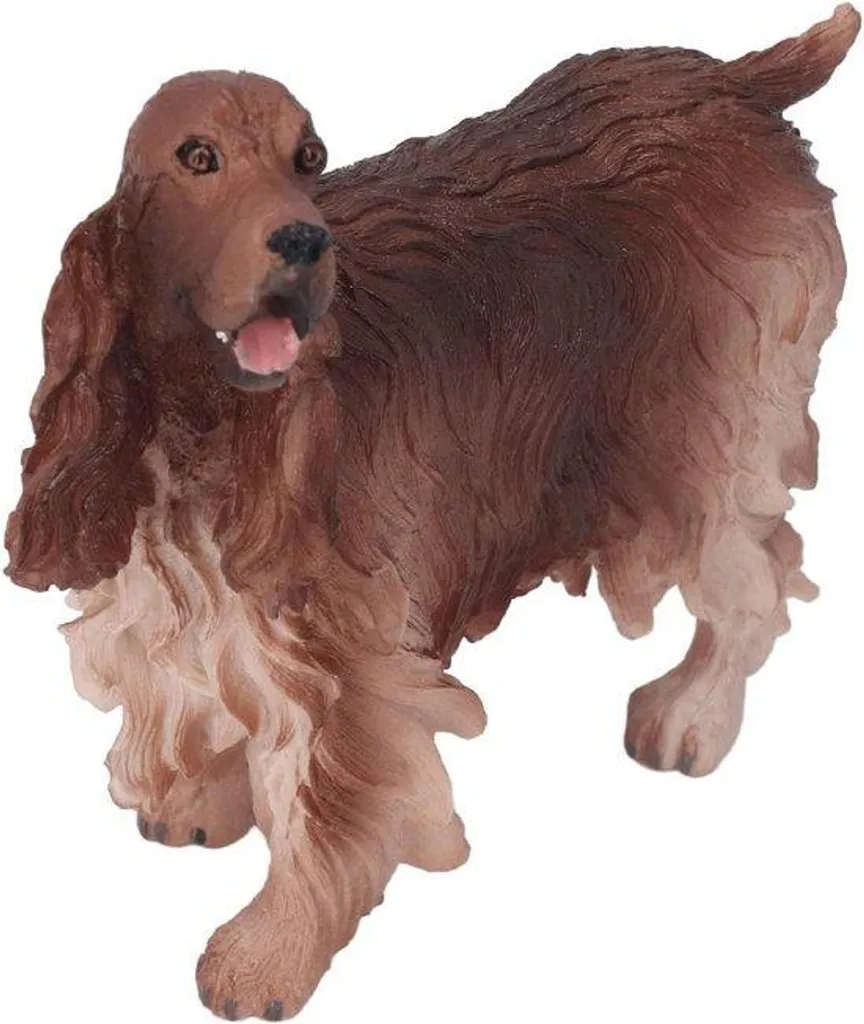 Cocker spaniel brun décoratif - Figurine réaliste peinte à la main 12cm