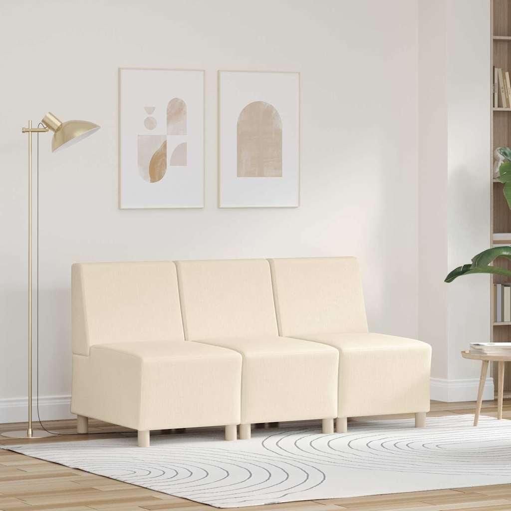 Cloris Sofa Chiar 3 pcs Creme 55 x 74 x 82 cm Cordstoff Klassische Sofas NEU8196
