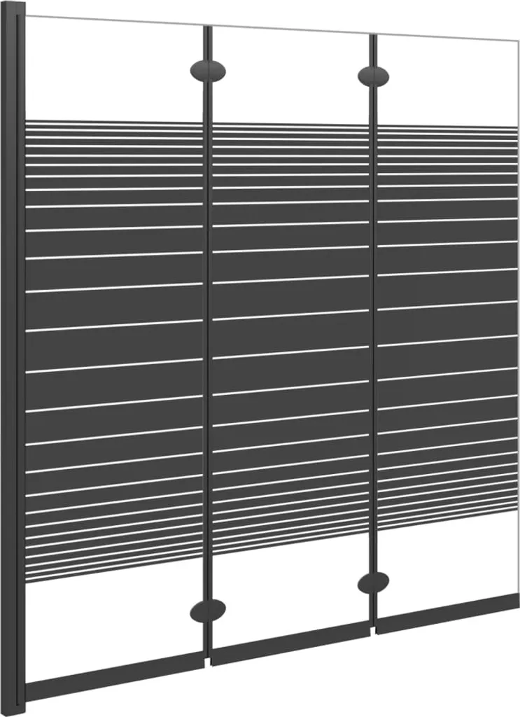 Paroi de baignoire anti-éclaboussures 3 volets verre ESG noir