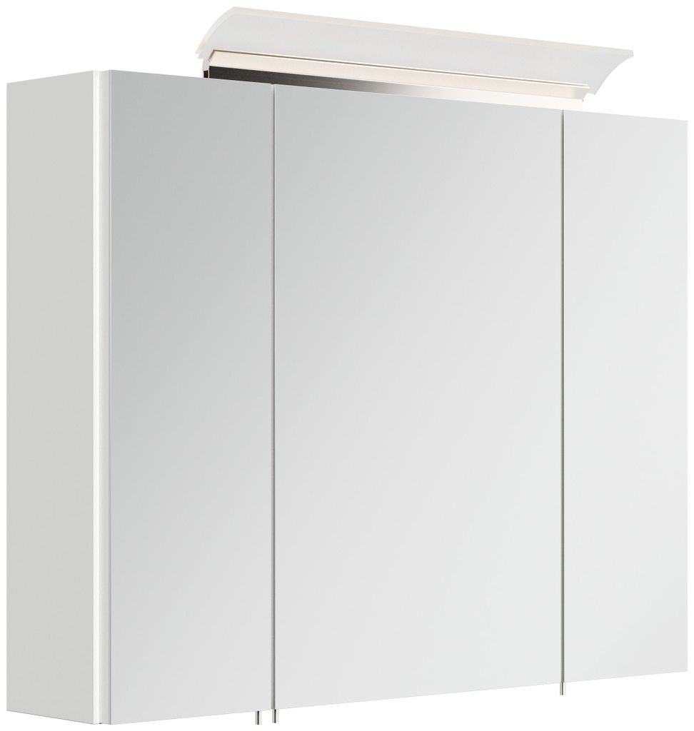 Spiegelschrank 80cm inkl. Design LED-Lampe und Glasböden Produktbild 