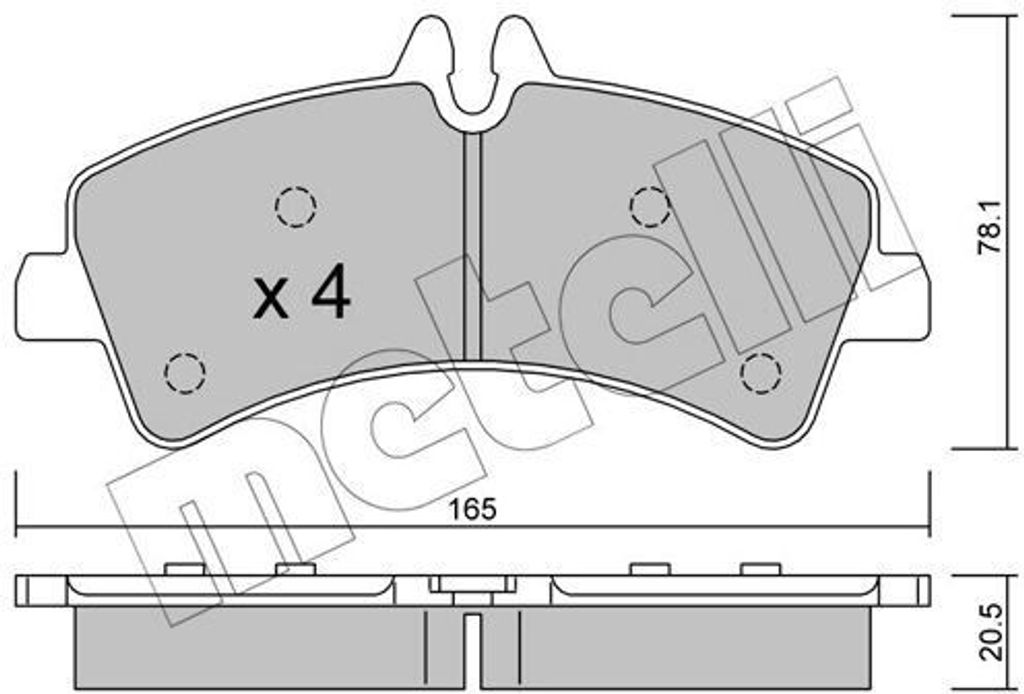 METELLI Bremsbeläge Satz Hinten Bremsklötze für VW CRAFTER 30-50 Kasten (2E) 22-0674-0