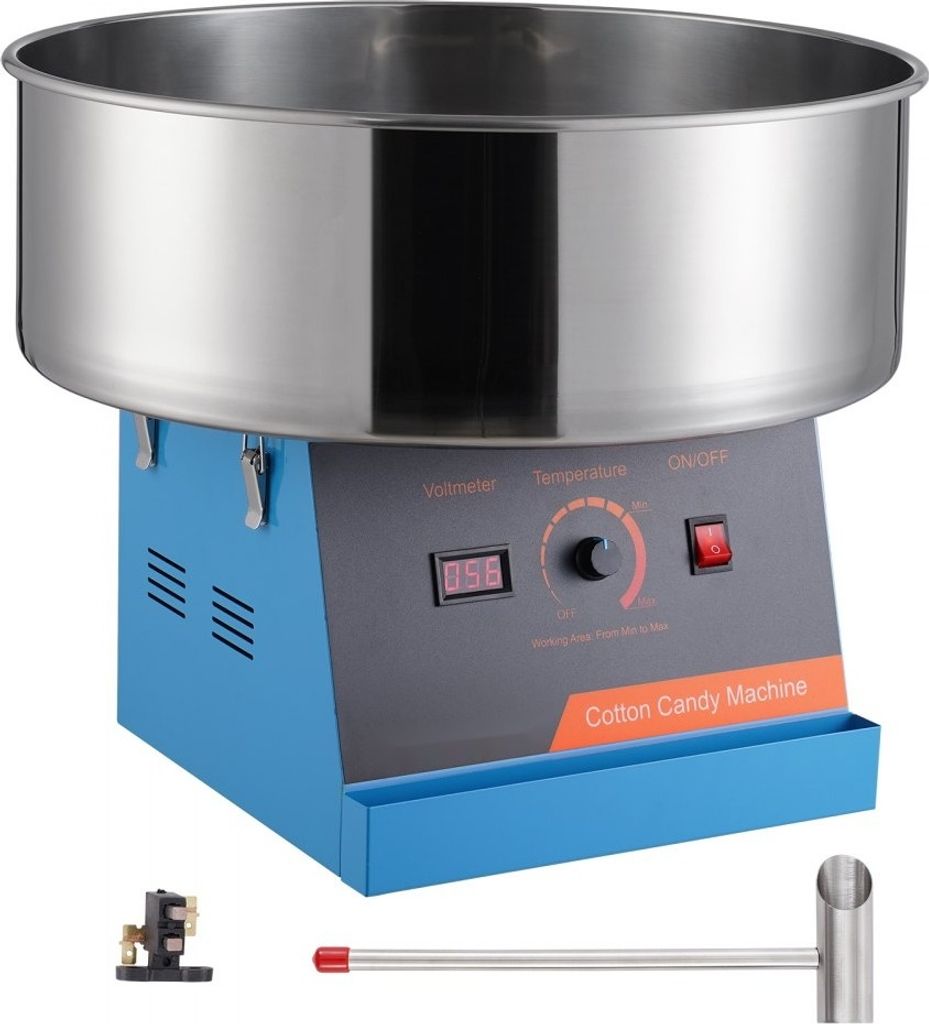 Elektrische Zuckerwattemaschine - 1000 W - Kommerzielle Zuckerwattegeräte mit Edelstahlschüssel & Zuckerlöffel - Perfekt für Kindergeburtstage ...