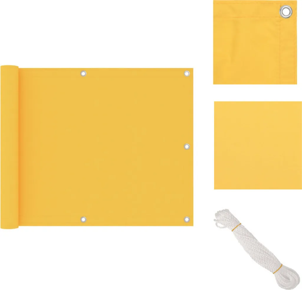 Schermo Balcone Moderno 75x500 cm Giallo vidaXL Tessuto Oxford