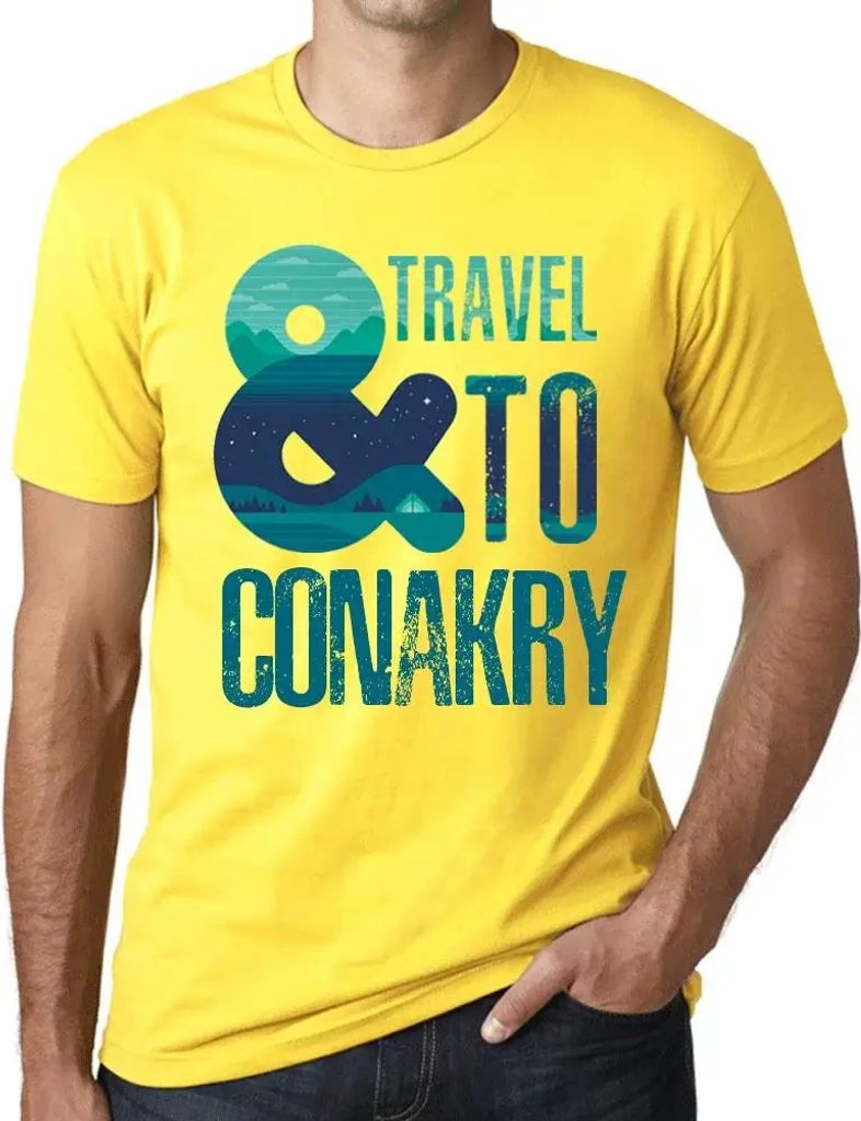 Herren Grafik T-Shirt Und nach Conakry reisen – And Travel To Conakry – Öko-Verantwortlich Vintage Jahrgang Kurzarm Lustige Druck Geburtstag G...