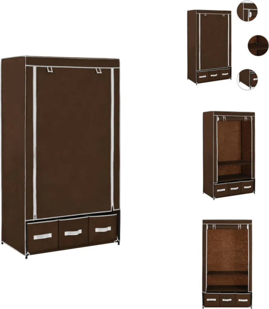 vidaXL Armadio marrone 87 x 49 x 159 cm tessuto - Armadi