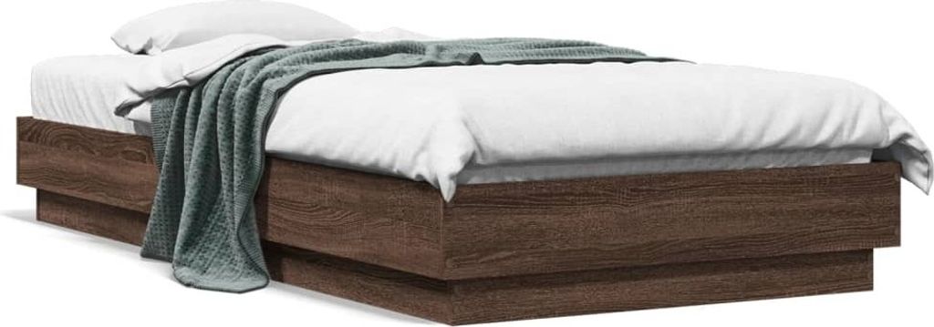Maison Exclusive - Bettgestell ohne Matratze Braun Eiche 75x190 cm Holzwerkstoff