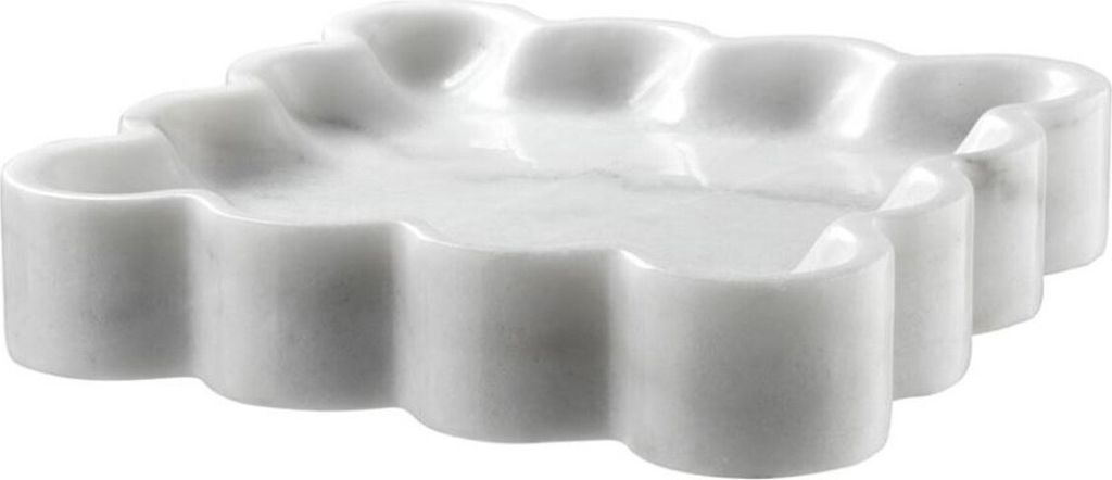 Casa Padrino Designer Marmor Schale Weiß 25 x 25 x H. 5 cm - Luxus Qualität