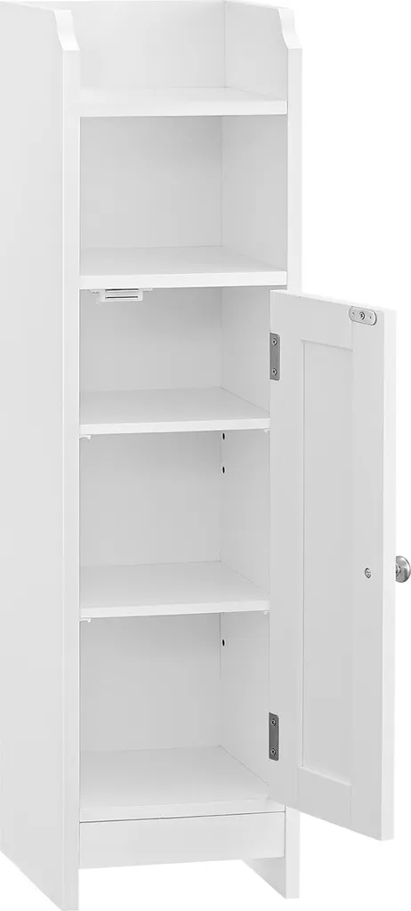 Petit meuble d'appoint Maddy blanc 80 cm design étroit et compact
