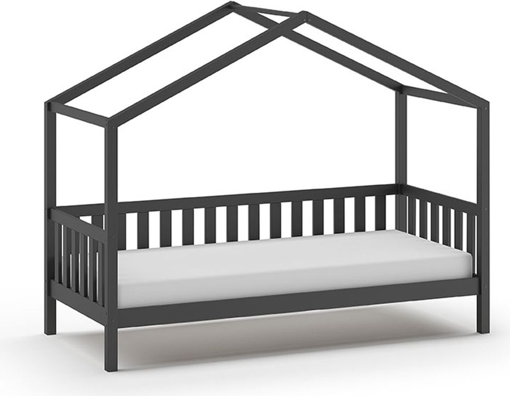 Hausbett >DALLAS< in Anthrazit aus Massive Kiefer - Produktbild 