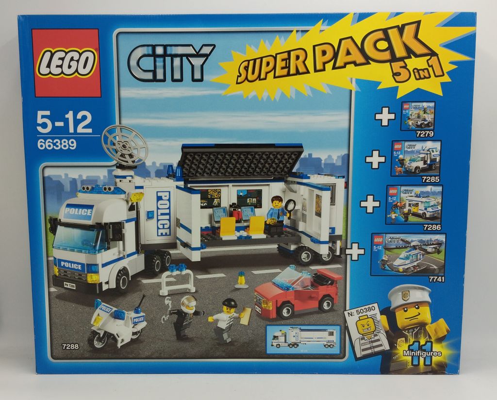LEGO 66389 City Super Pack Polizei 5 in1 (enthält LEGO 7288, 7279, 7285, 7286, 7741)