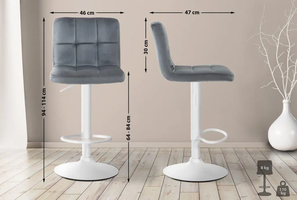 Recensione Sgabello in Velluto Grigio e Bianco: Comfort e Design - 8